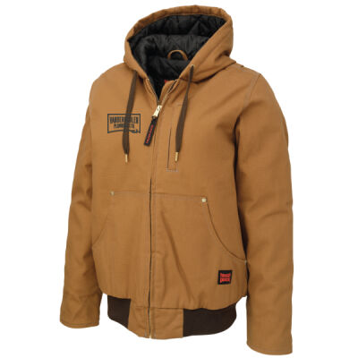 Women's Duck Hooded Bomber Jacket (Brown) Thumbnail